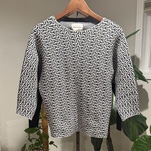 Industry Black and White Geometric Sweater